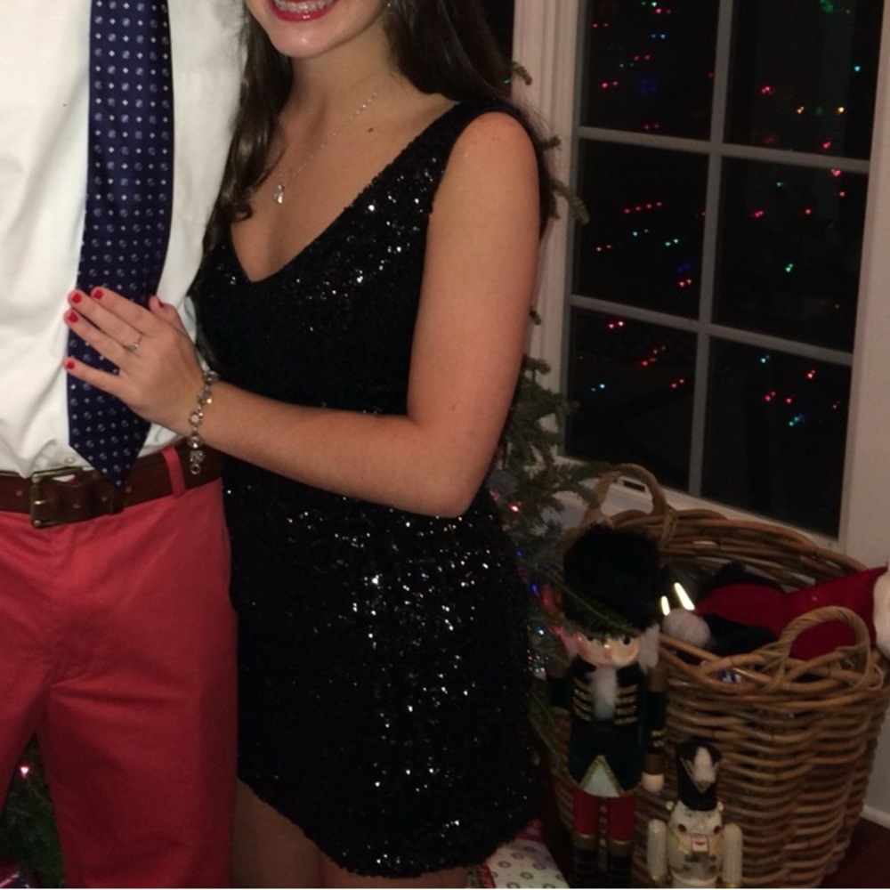 Stylish Black Sequin Dress